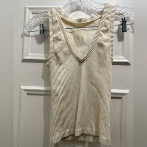 Free People- intimately fp Cream Ribbed Tank Top